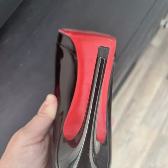 Christian Louboutin So Kate Round Toe Heels 37 Black Patent Leather Stiletto - Picture 3 of 11